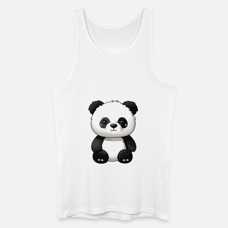 Panda Tier - Männer Bio Tank Top - Weiß