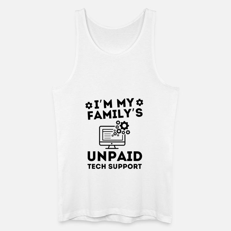 Unbezahlte Technikhilfe Familie Technik - Männer Bio Tank Top - Weiß