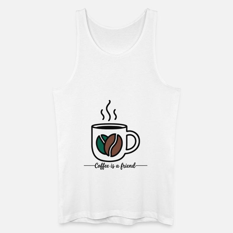 KAFFEE IST EIN FREUND - Männer Bio Tank Top - Weiß
