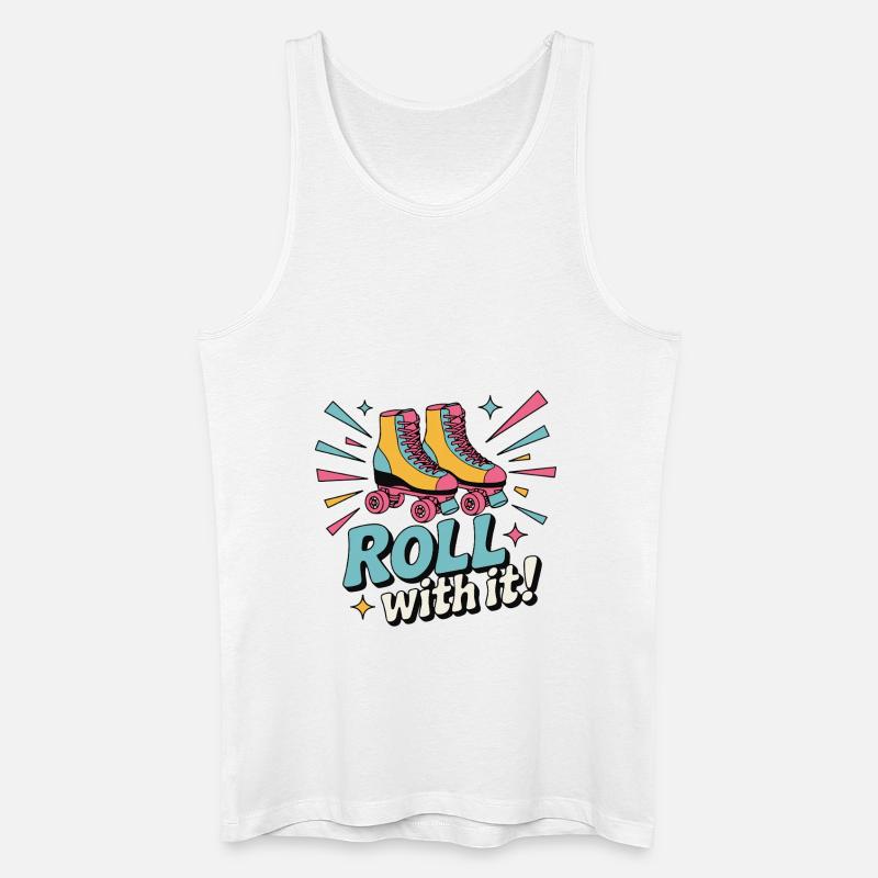 ROLLSCHUHE, ROLLEN SIE DAMIT - Männer Bio Tank Top - Weiß