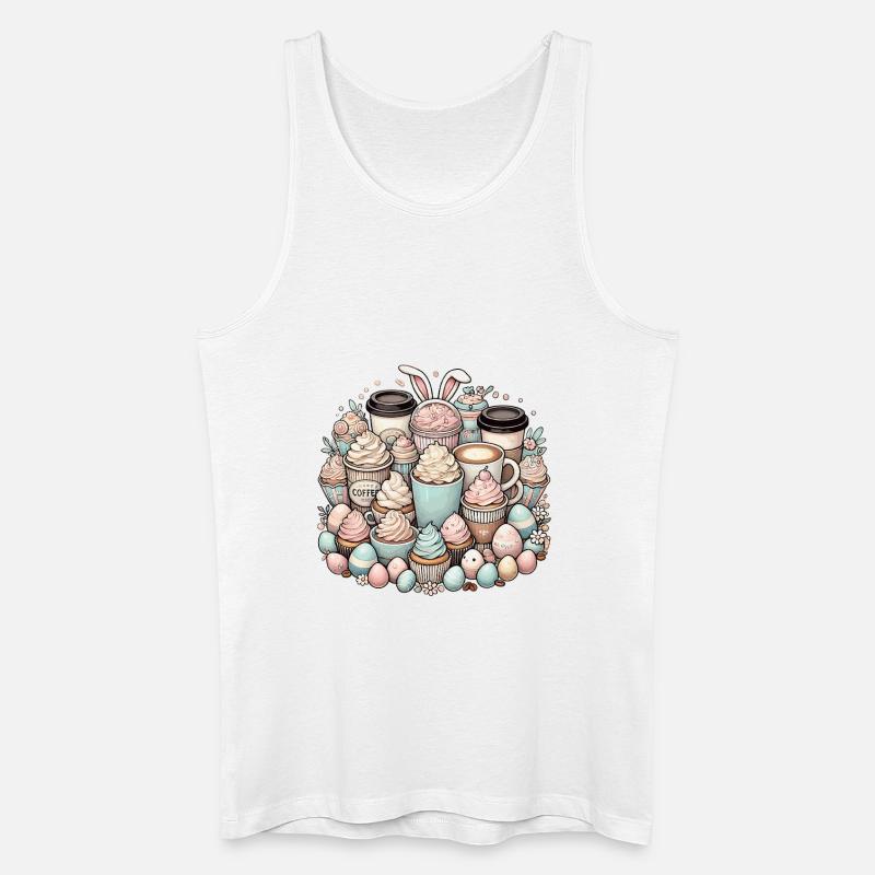 Ostern Kaffee Osterhase Kaffeetrinker - Männer Bio Tank Top - Weiß