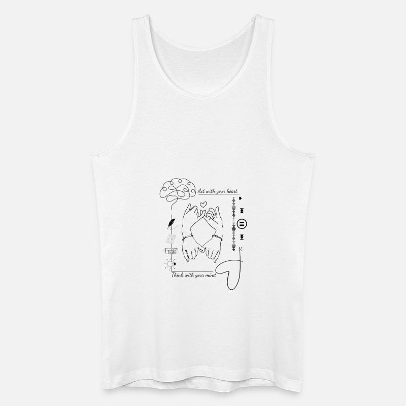 Mind & Heart Connection - Männer Bio Tank Top - Weiß