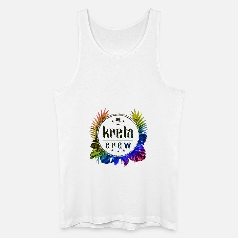 Kreta Crew Bunt - Männer Bio Tank Top - Weiß