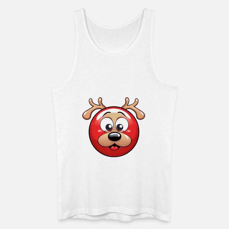 Rundes Rentier-Weihnachtskugel Comic Design - Männer Bio Tank Top - Weiß