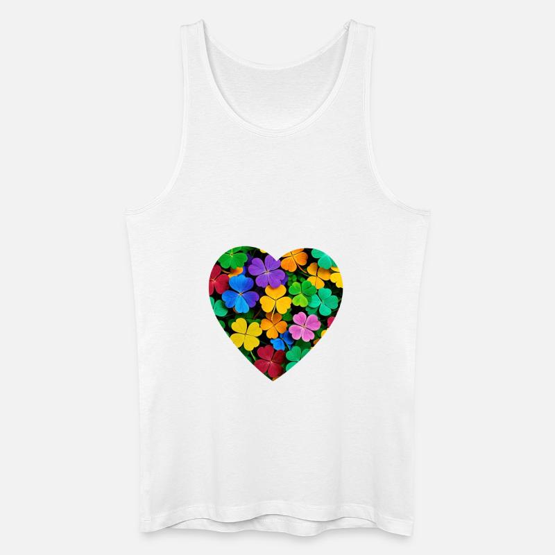 Buntes Kleeblatt - Männer Bio Tank Top - Weiß