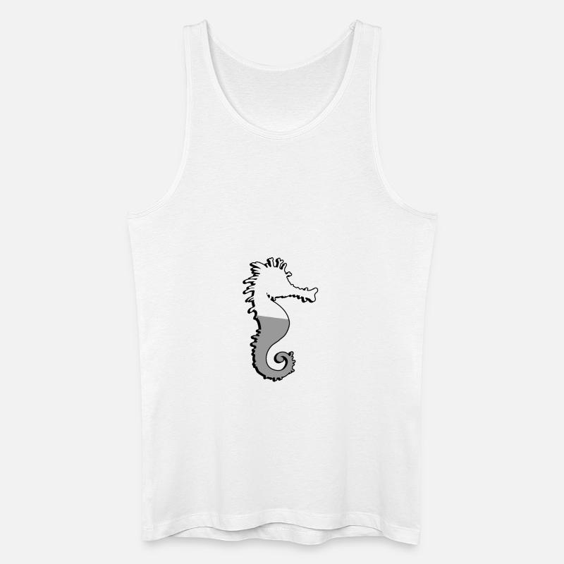 Seepferdchen - Illustration - Männer Bio Tank Top - Weiß