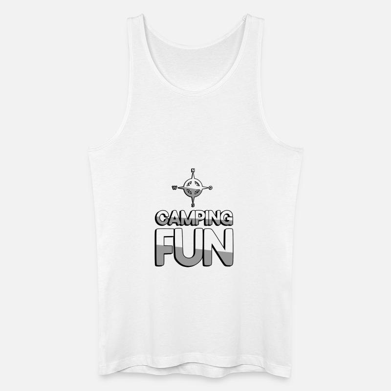 CAMPING FUN + Kompass - Camping - Männer Bio Tank Top - Weiß