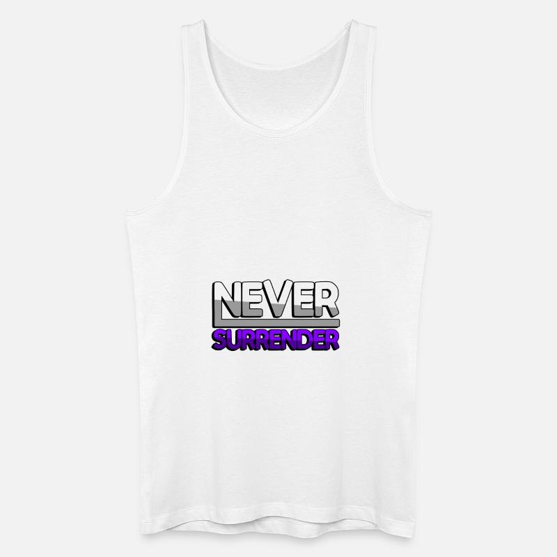 NEVER SURRENDER (Lila) - Gaming - Männer Bio Tank Top - Weiß