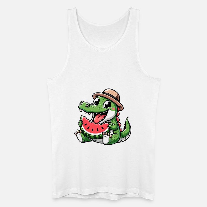 Crocodile Melon Pastèque Fruit Fruité - Débardeur bio Homme - blanc