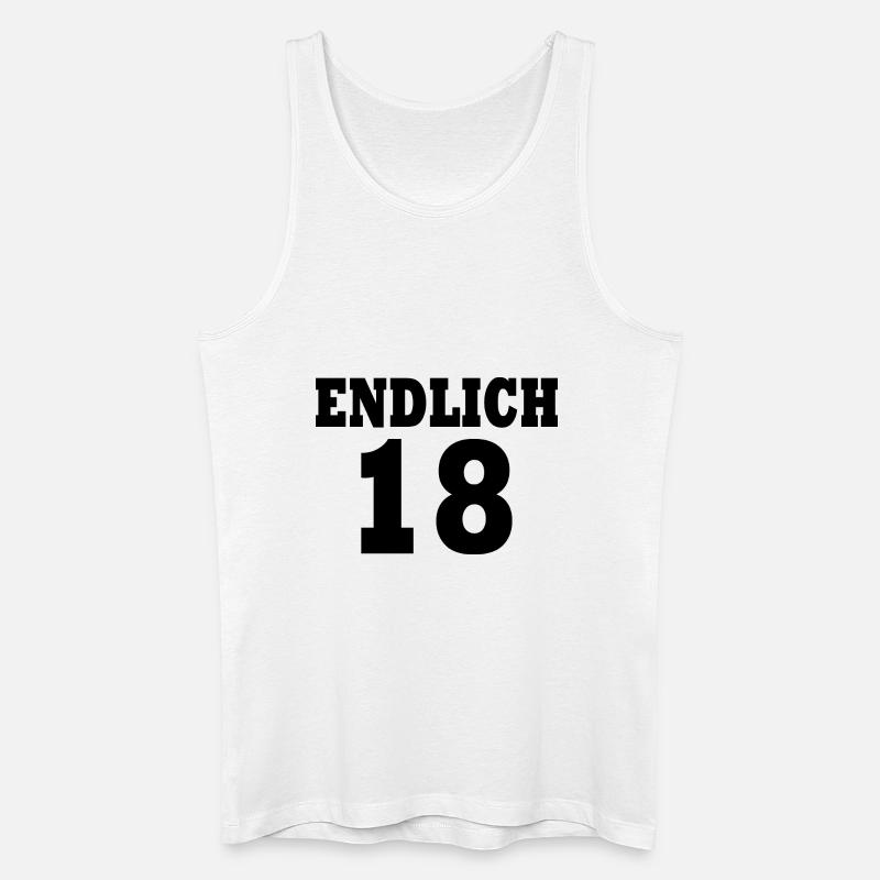 Endlich 18 - Männer Bio Tank Top - Weiß