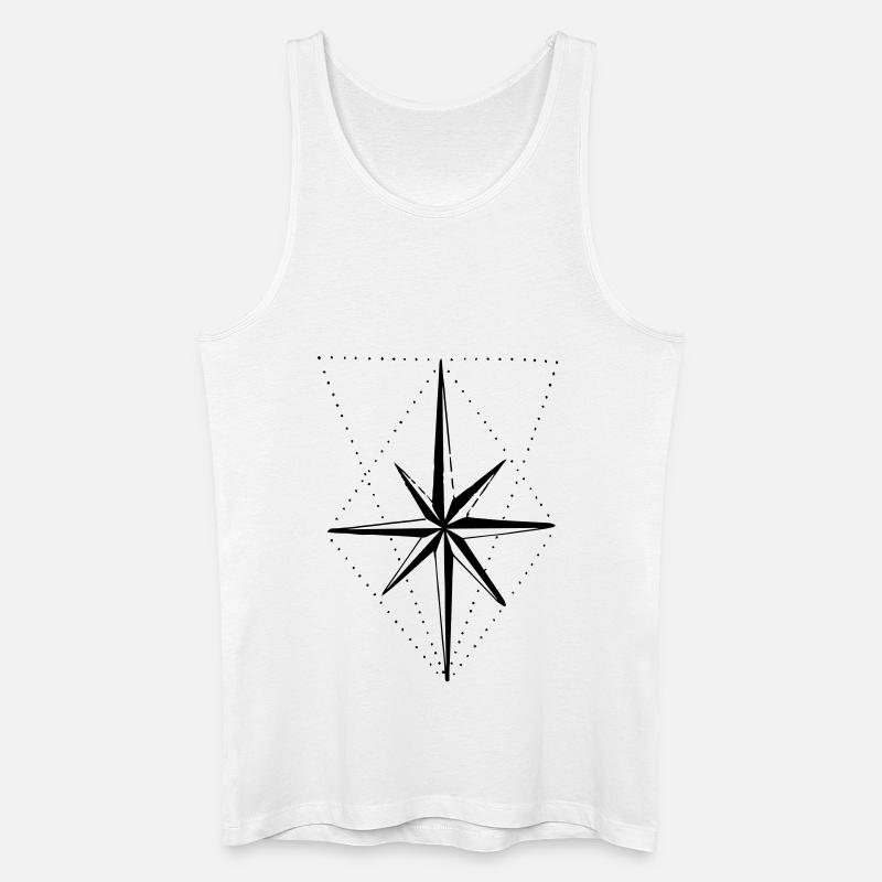 Kompass - Männer Bio Tank Top - Weiß