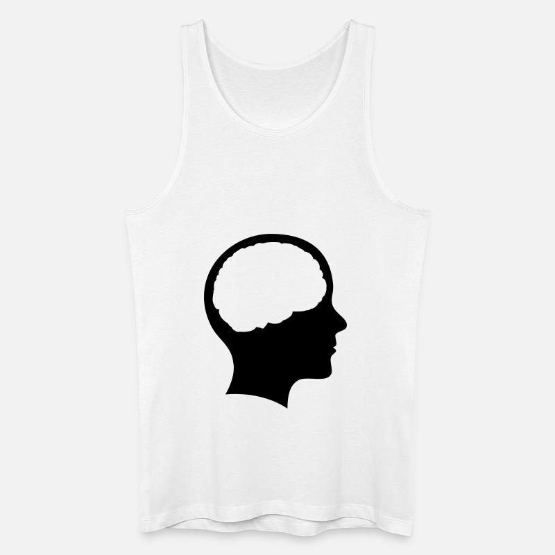 Symbol Kopf mit Hirn - Männer Bio Tank Top - Weiß