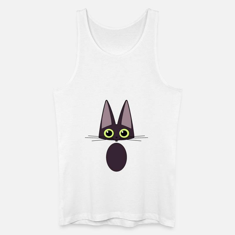Schwarze Katze - Männer Bio Tank Top - Weiß