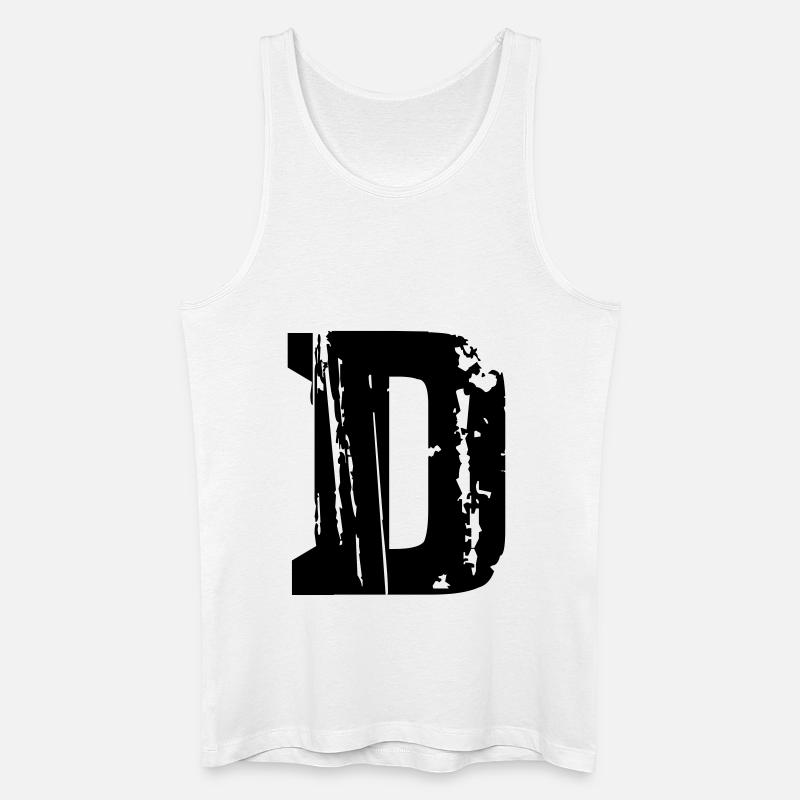 D - Buchstabe - Männer Bio Tank Top - Weiß