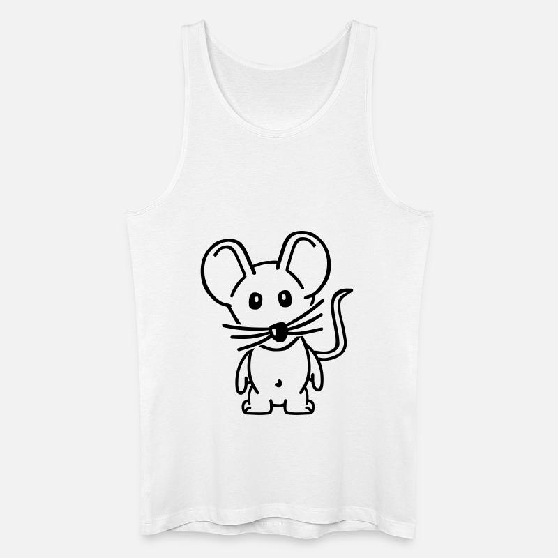 Maus - Männer Bio Tank Top - Weiß