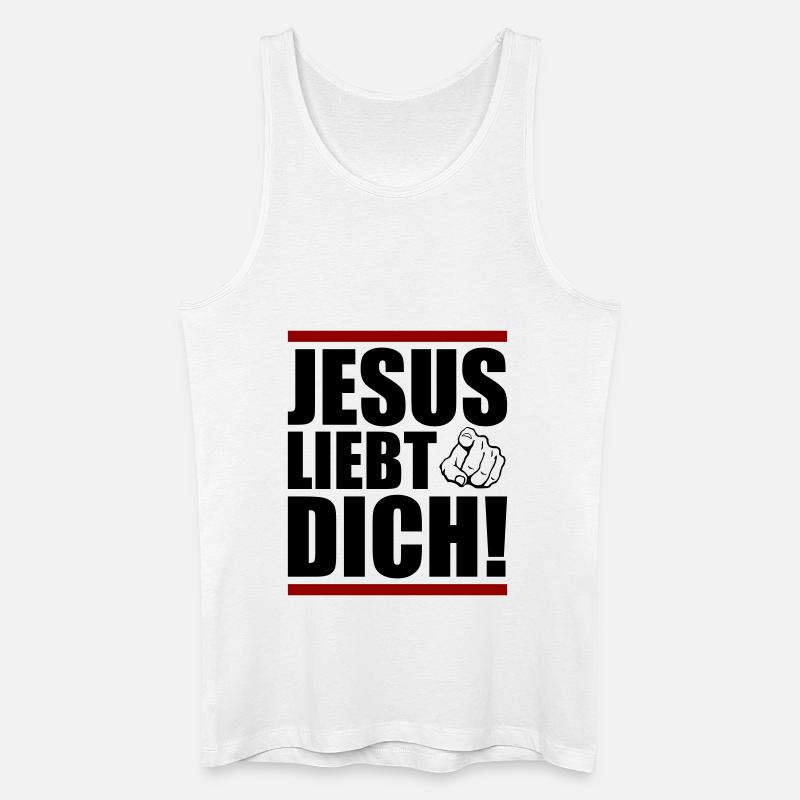 jesus liebt dich - Männer Bio Tank Top - Weiß