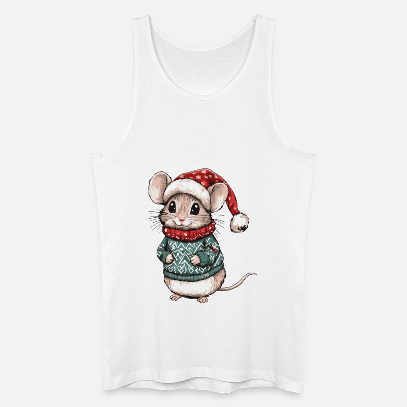 Maus Weihnachten Comic - Männer Bio Tank Top - Weiß
