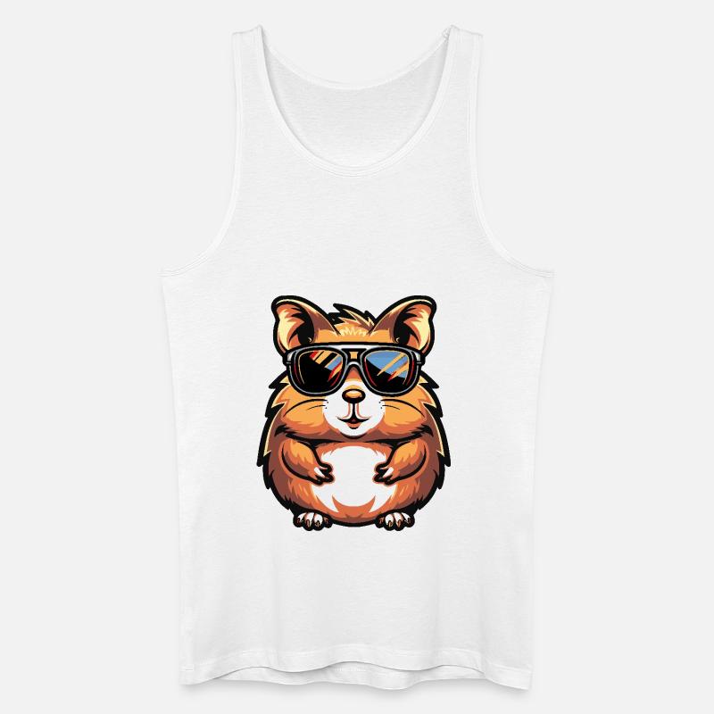 Hamster Cool Comic - Männer Bio Tank Top - Weiß