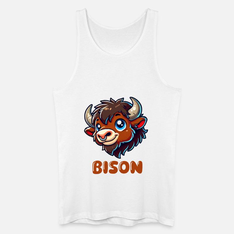 bison tier - Männer Bio Tank Top - Weiß