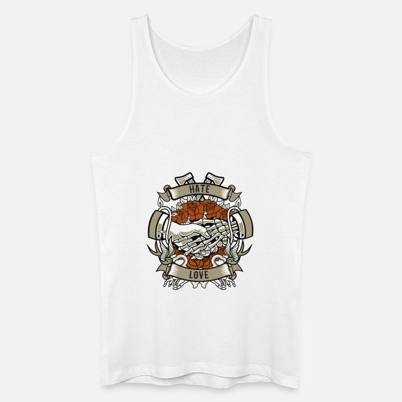 Hate and Love - Männer Bio Tank Top - Weiß