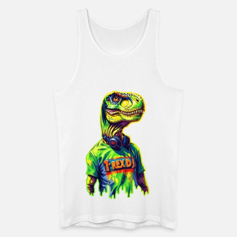 DJ T-Rex 🎧 - Männer Bio Tank Top - Weiß