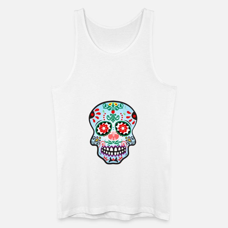 Catrina Schädel Blau - Männer Bio Tank Top - Weiß