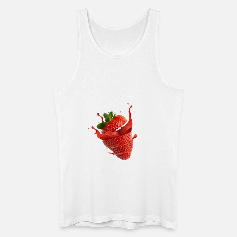 Erdbeere mit splash - Männer Bio Tank Top - Weiß