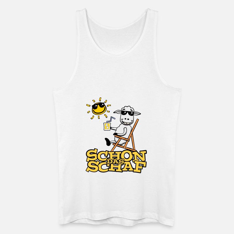 Lustiges Schaf (mit Text) - Männer Bio Tank Top - Weiß