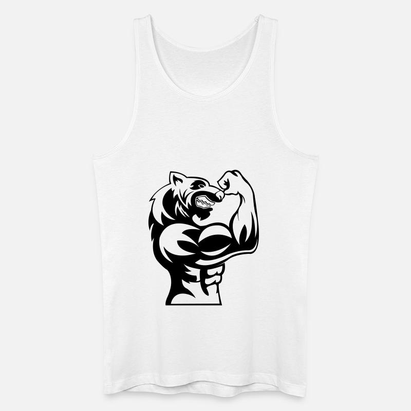 strong_wolf_001 - Männer Bio Tank Top - Weiß