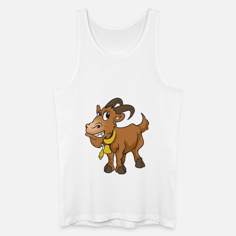 Ziege Ziegenbock - Männer Bio Tank Top - Weiß
