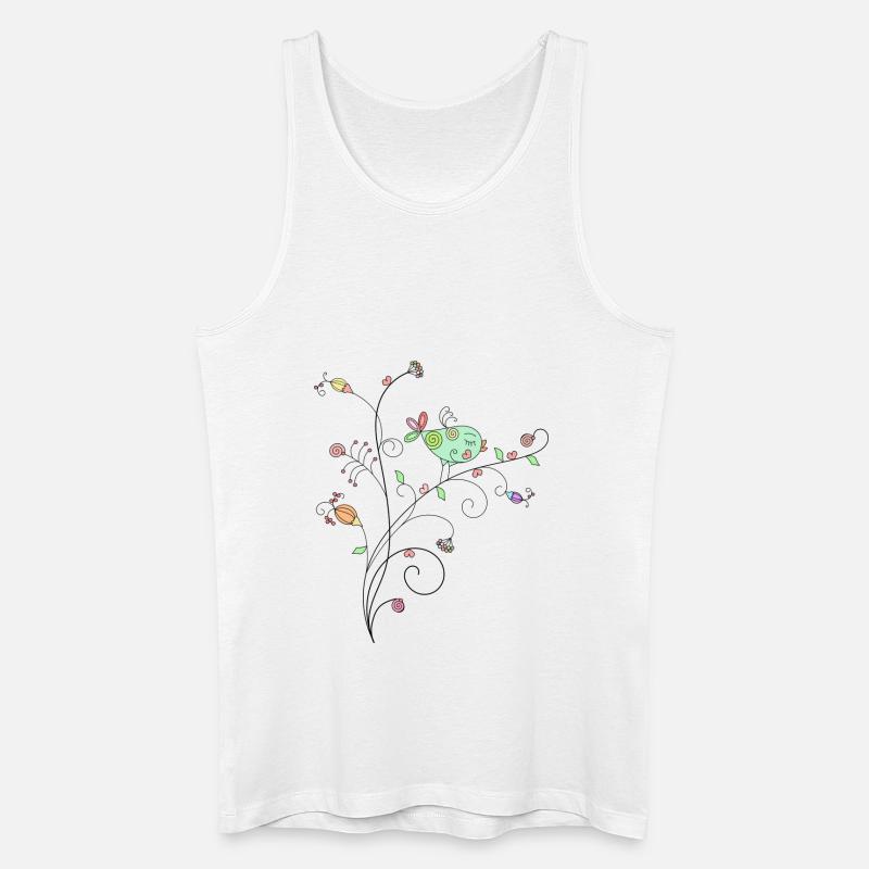 Vogel Blumenniederlassung Design - Männer Bio Tank Top - Weiß