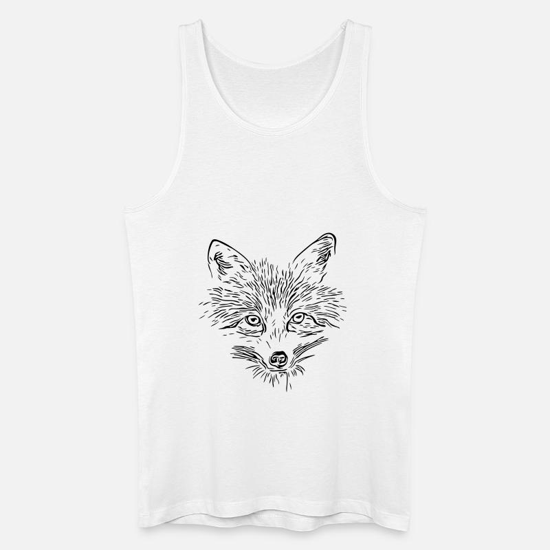 Fuchs Gesicht - Fox Face - Männer Bio Tank Top - Weiß