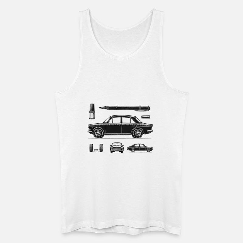 Schwarzer Oldtimer - Männer Bio Tank Top - Weiß
