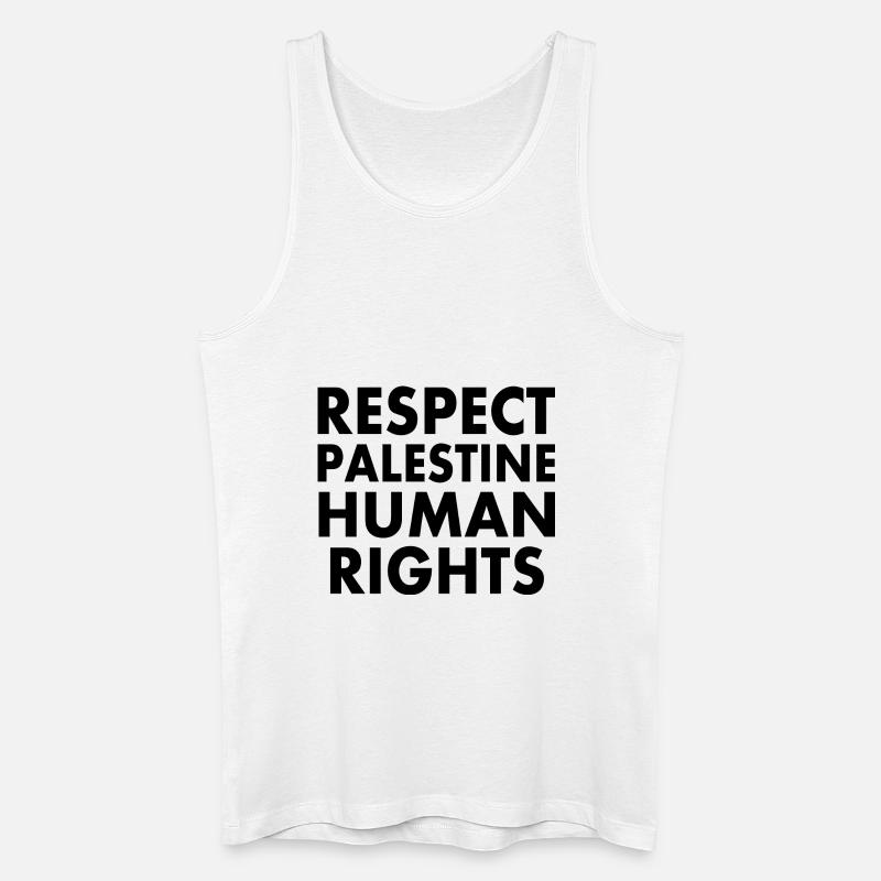 Respect palestine human rights - Männer Bio Tank Top - Weiß
