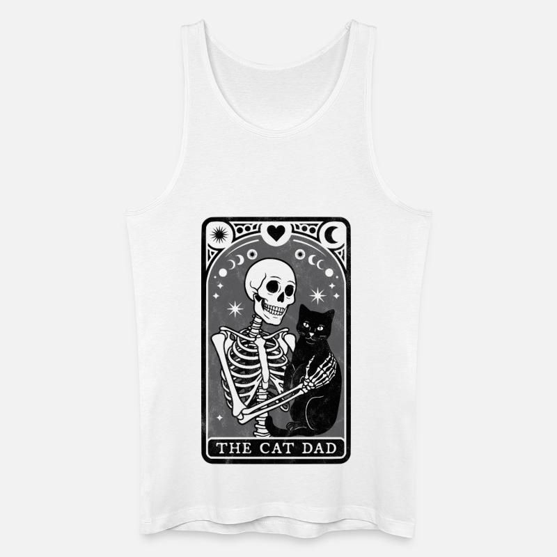Tarot Katze Papa - Männer Bio Tank Top - Weiß