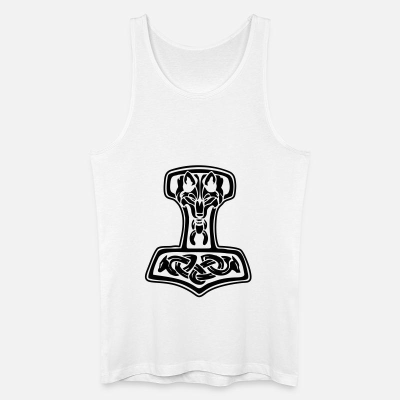 Wolfshammer / Thorshammer - Männer Bio Tank Top - Weiß