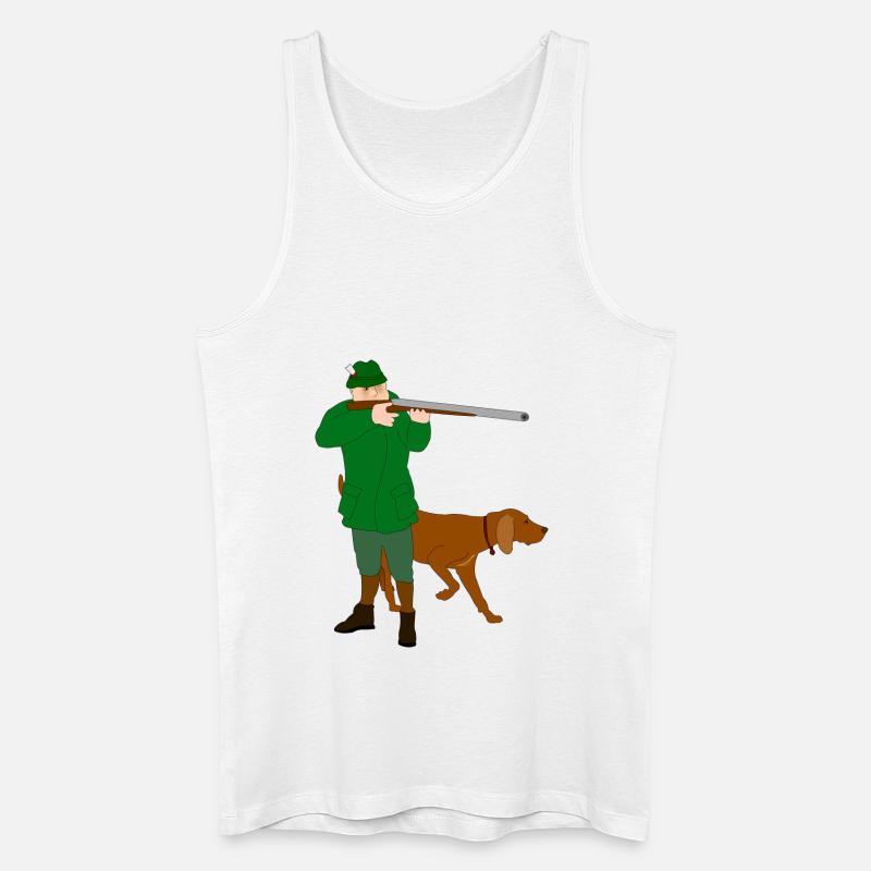 Jäger mit Hund - Männer Bio Tank Top - Weiß