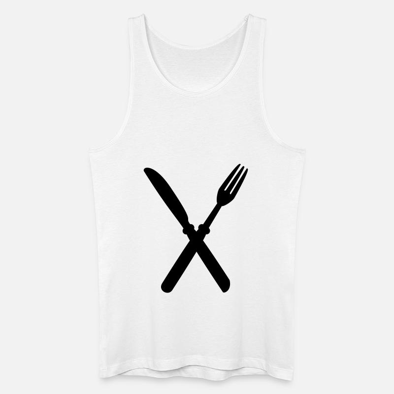 fork_and_kinfe - Männer Bio Tank Top - Weiß
