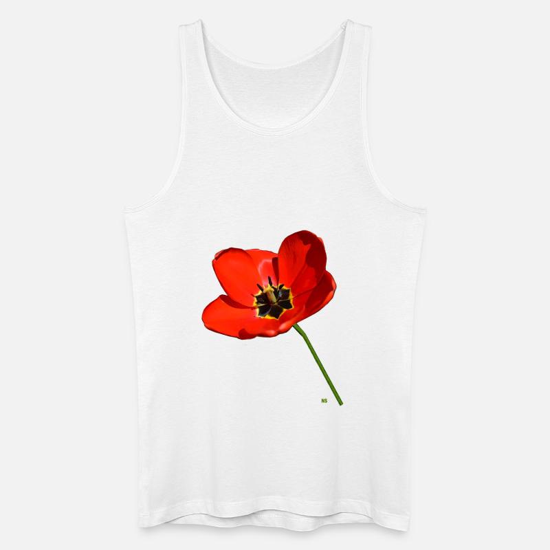 Roter Mohn - Männer Bio Tank Top - Weiß