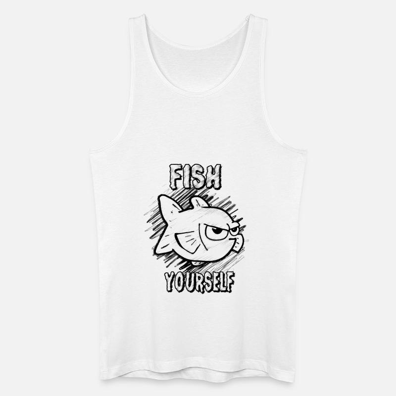 Fish Yourself (Scribble) - Männer Bio Tank Top - Weiß