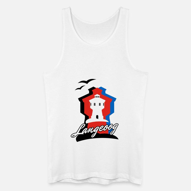 Langeoog Style mit Wasserturm - Männer Bio Tank Top - Weiß
