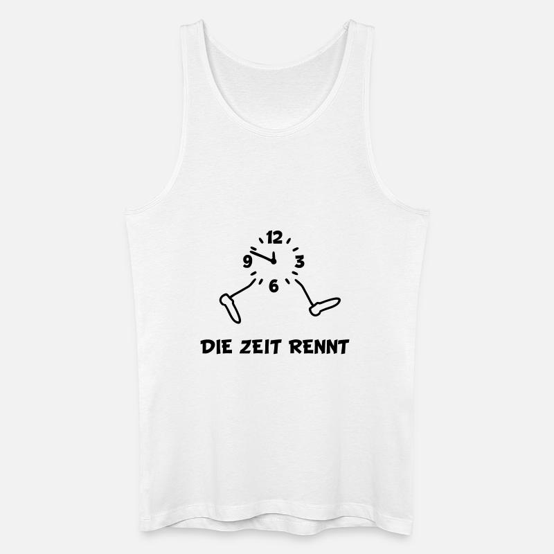 Uhr - Zeit Rennt - Männer Bio Tank Top - Weiß