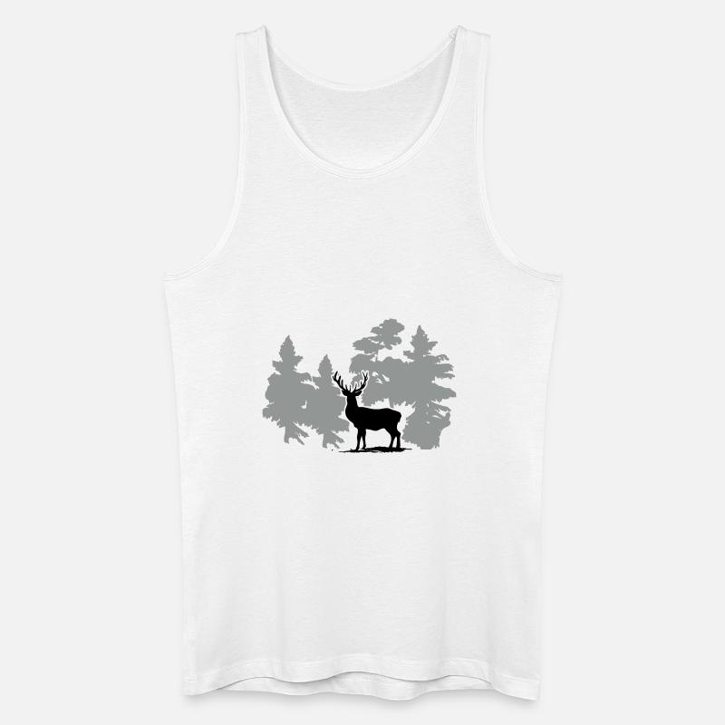 Hirsch - Deer - Männer Bio Tank Top - Weiß