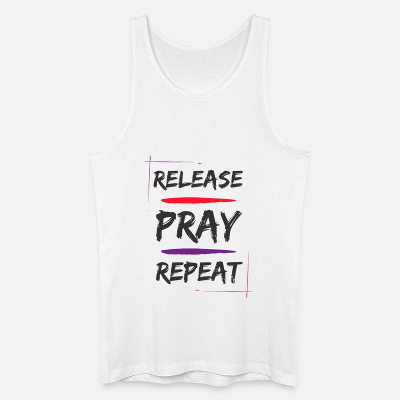 Release Pray Repeat - Männer Bio Tank Top - Weiß