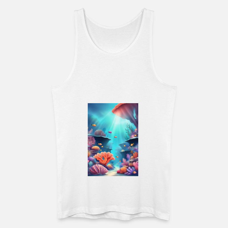 Bunte Korallenriffe - Männer Bio Tank Top - Weiß