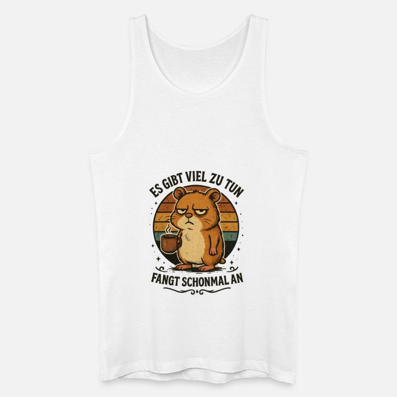 Lustiger Hamster Kaffee schlechte Laune - Männer Bio Tank Top - Weiß