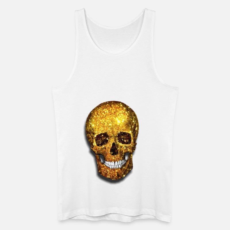 Gold Skull - Männer Bio Tank Top - Weiß