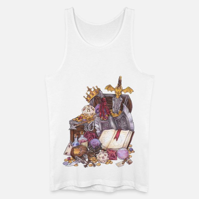 Coffre au trésor dans un donjon avec épée Magic Fantasy - Débardeur bio Homme - blanc