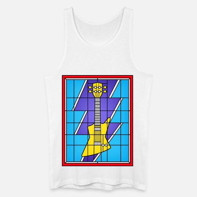 Buntglasgelbe E-Gitarre - Männer Bio Tank Top - Weiß