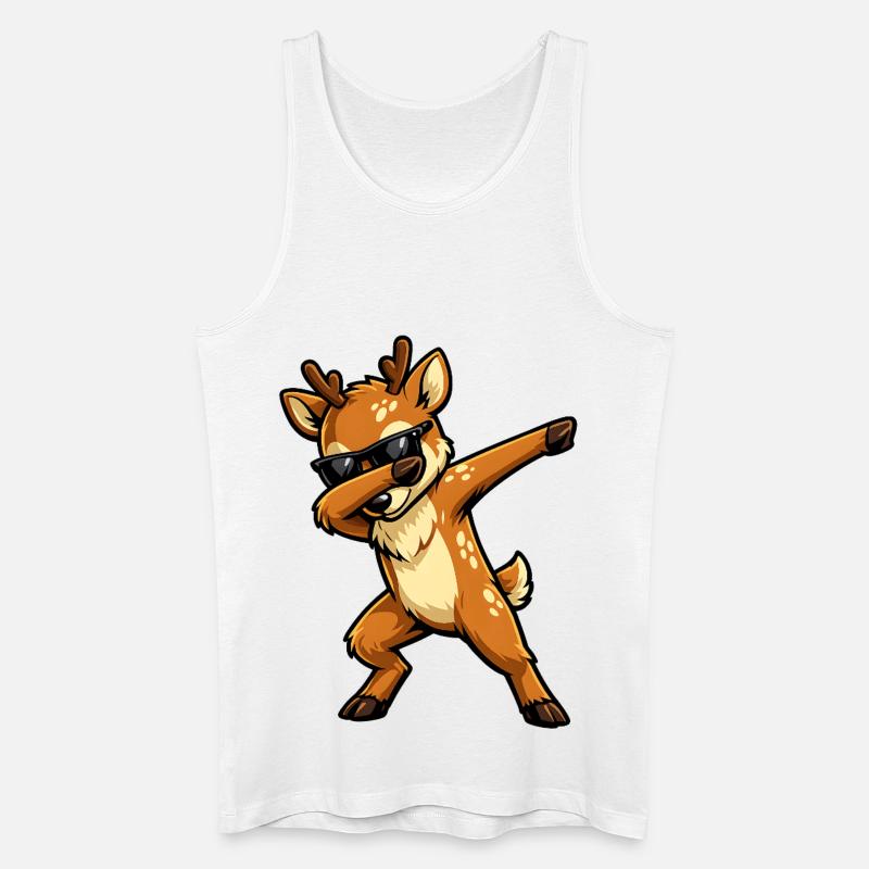 Dabbing Reh - Männer Bio Tank Top - Weiß